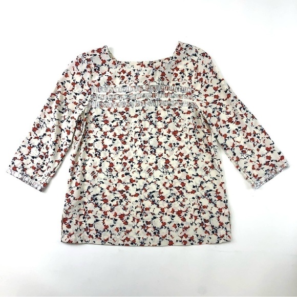 Marc Jacobs floral silk blouse 3/4 sleeve blouse Size 0 round neck - Picture 1 of 13